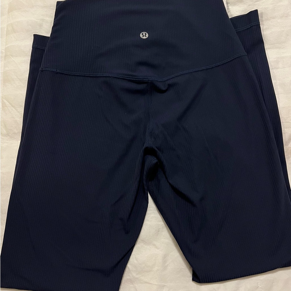 lululemon True Navy High-Rised Ribbed Leggings 25”